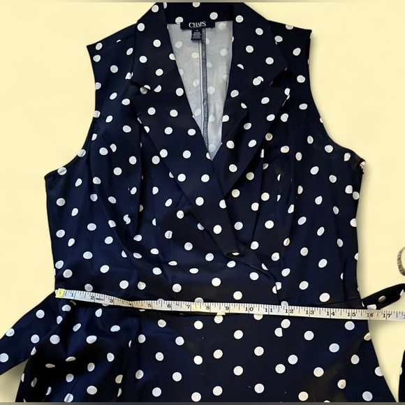 Chaps Navy Polka Dot Wrap Dress Size 12 – Elegant Classic Summer Chic. - Picture 8 of 9